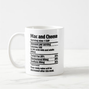 Taza De Café Mac y Cheese Nutrition Fact.w
