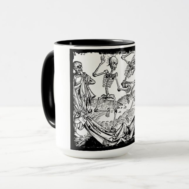 Taza de café macabra de Danse de los esqueletos (Anverso izquierdo)