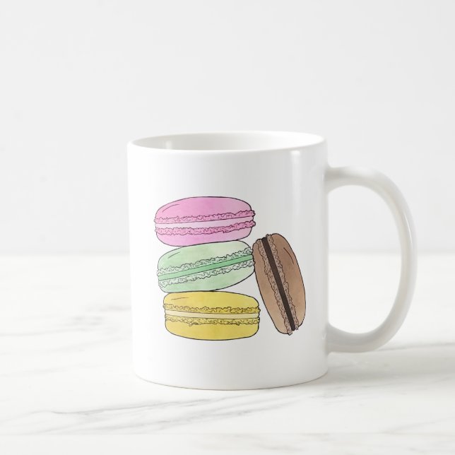 Taza De Café Macaron French Pastry Cookies Macarons Patisserie (Derecha)