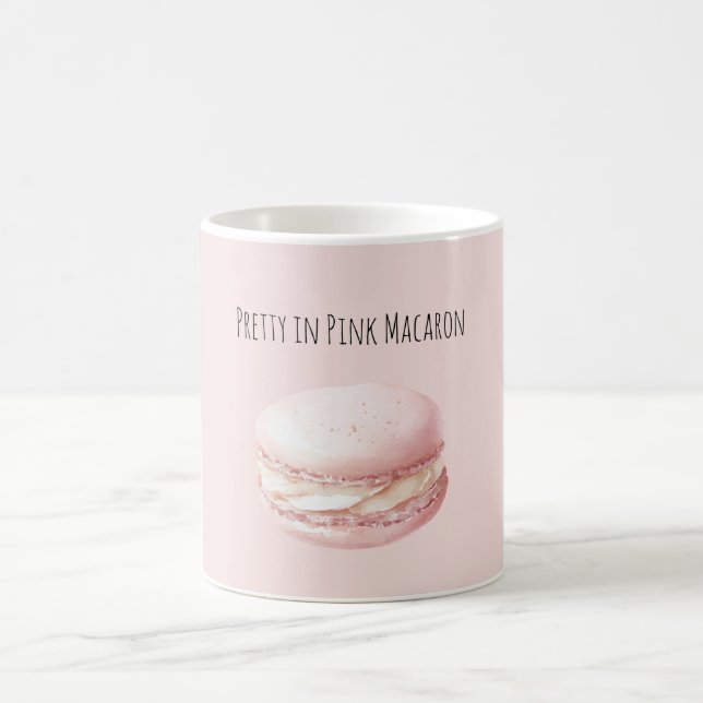 Taza De Café Macarón Rosa Precioso (Centro)