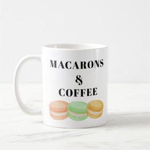Taza De Café Macarones y el café diciendo