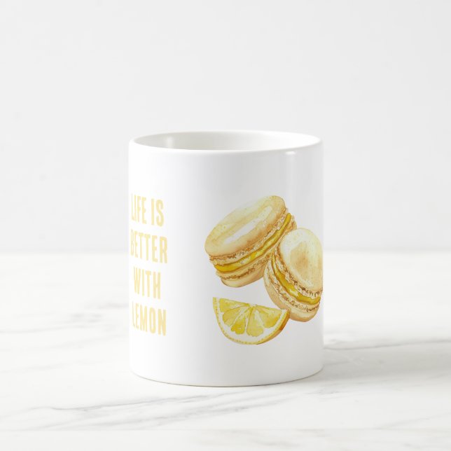 Taza De Café Macarons Amarillo Limón (Centro)