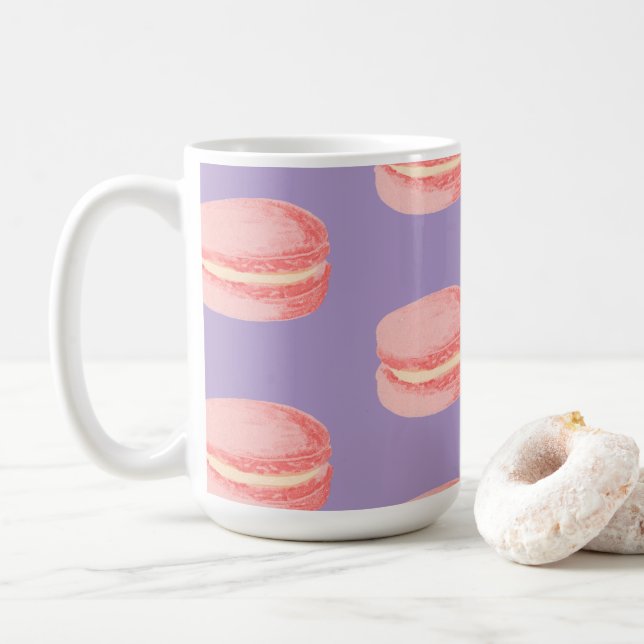 Taza De Café Macarrones rosados (Con donut)