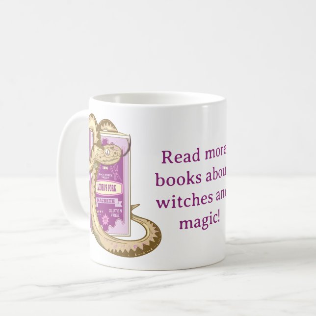 Taza De Café Macbeth Red escribe libros sobre brujas (Anverso izquierdo)
