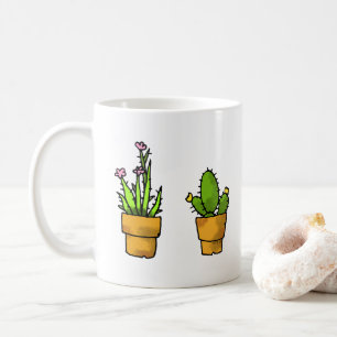 Taza De Café macetas de cactus verdes