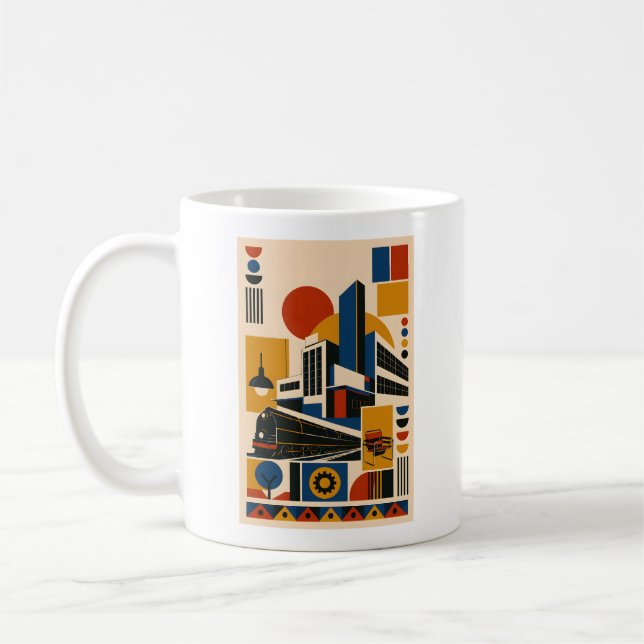 Taza De Café Machine Age – Geometric Art Mug (Izquierda)