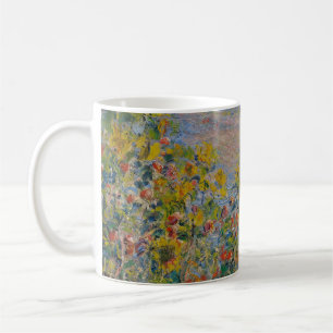 Taza De Café Macizos de flores en Vétheuil, paisaje impresionis
