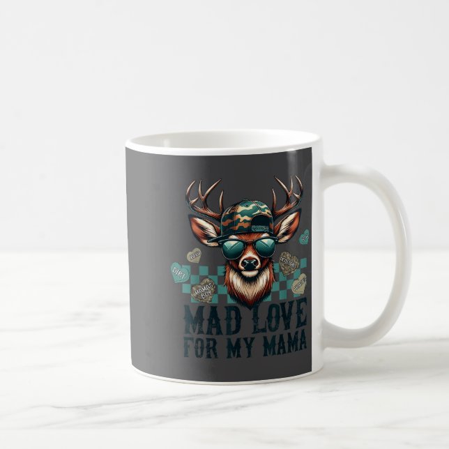 Taza De Café Mad Retro Love For My Mama Camo Deer Hunting Valen (Derecha)