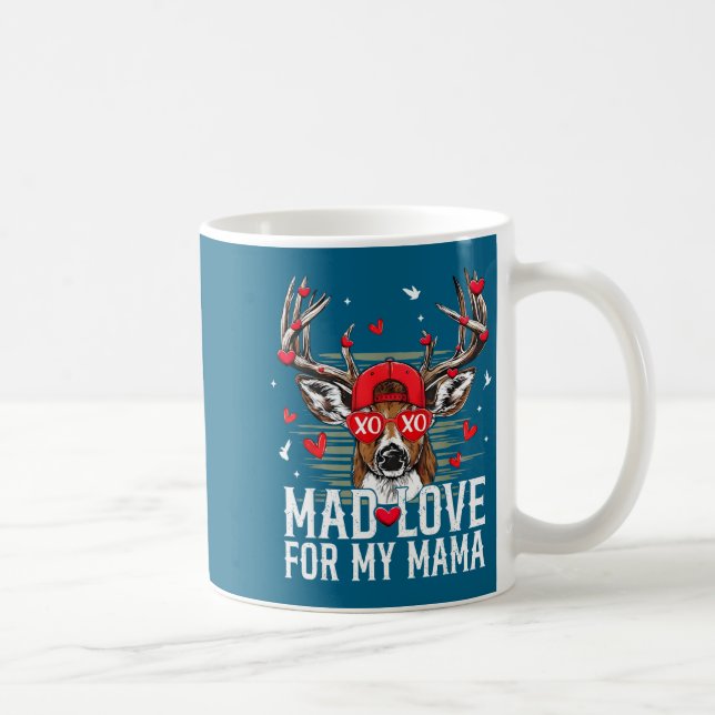 Taza De Café Mad Retro Love For My Mama Deer Hunting Boys Valen (Derecha)