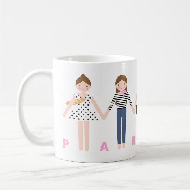 Taza De Café Mademoiselle en París Mug (Izquierda)