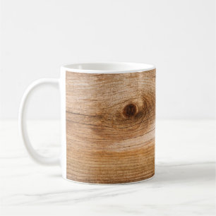 Taza De Café Madera de abeto natural: superficie texturada