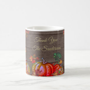 Taza De Café Madera de calabaza naranja de acción de gracias rú