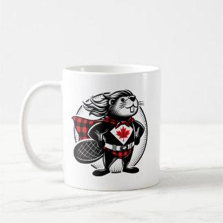 Taza De Café Madera de castor canadiense a cuadros de búfalo