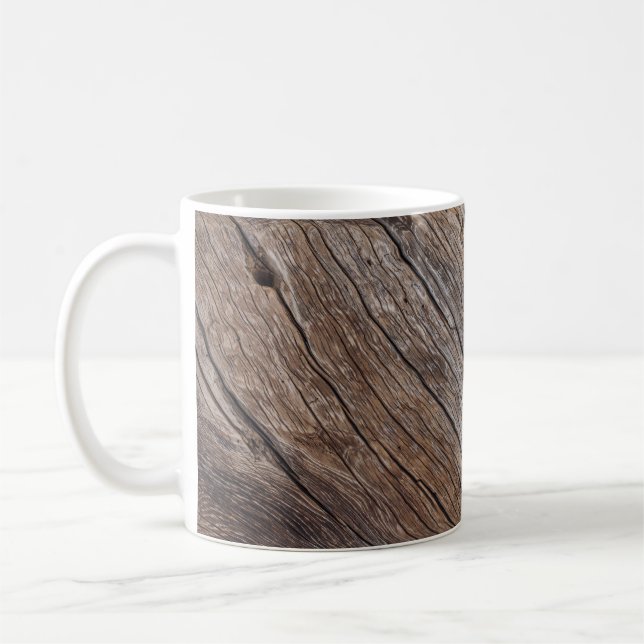 Taza De Café Madera Mayor: Fondo de textura rústica. (Izquierda)