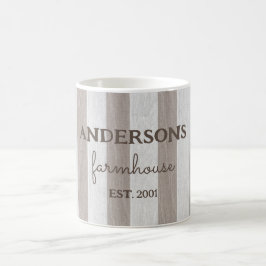 Taza De Café Madera rústica de granja personalizada