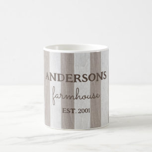 Taza De Café Madera rústica de granja personalizada