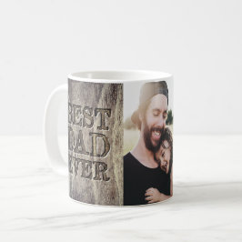 Taza De Café Madera tallada rústica de la mejor foto del papá