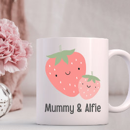 Taza De Café Madera y fresa bebé, familia de Personalizados coi