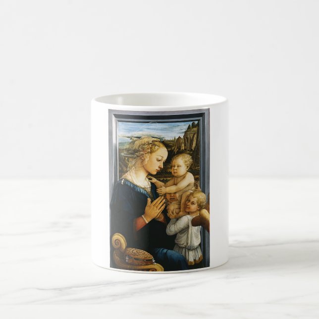 Taza De Café Madonna con niño y dos ángeles, Filippo Lippi (Centro)