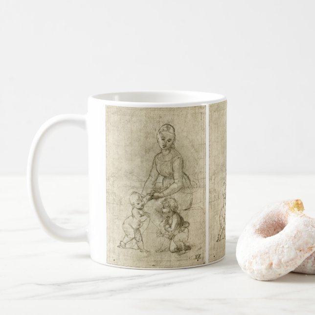 Taza De Café Madonna, Cristo y San Juan Bautista de Rapahel (Con donut)