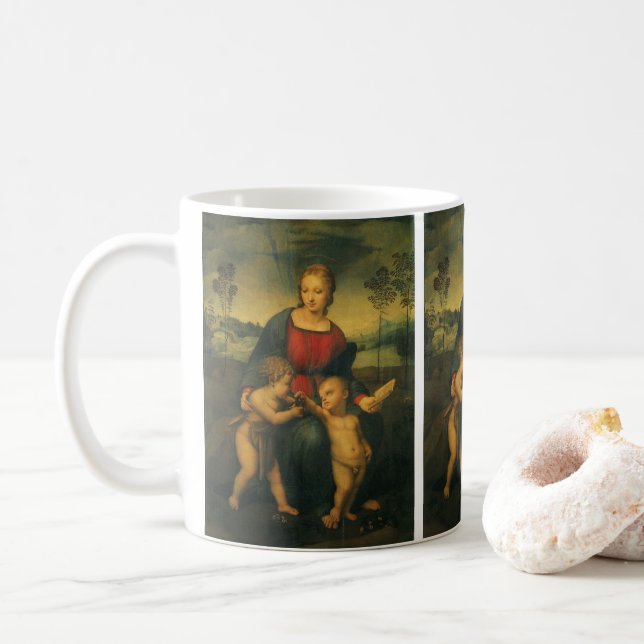 Taza De Café Madonna de Goldfinch por Raphael Sanzio (Con donut)