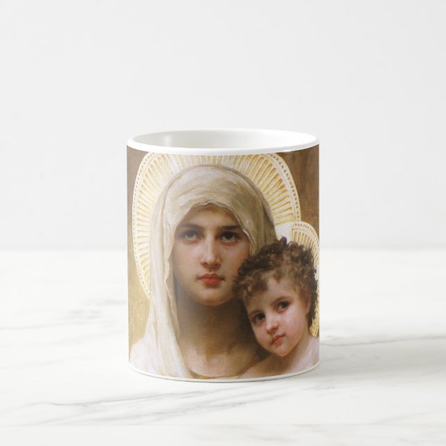 Taza De Café Madonna de los Rosas de Bouguereau (Centro)