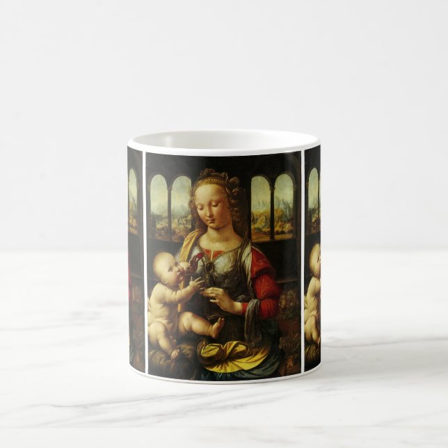 Taza De Café Madonna del clavel de Leonardo da Vinci (Centro)