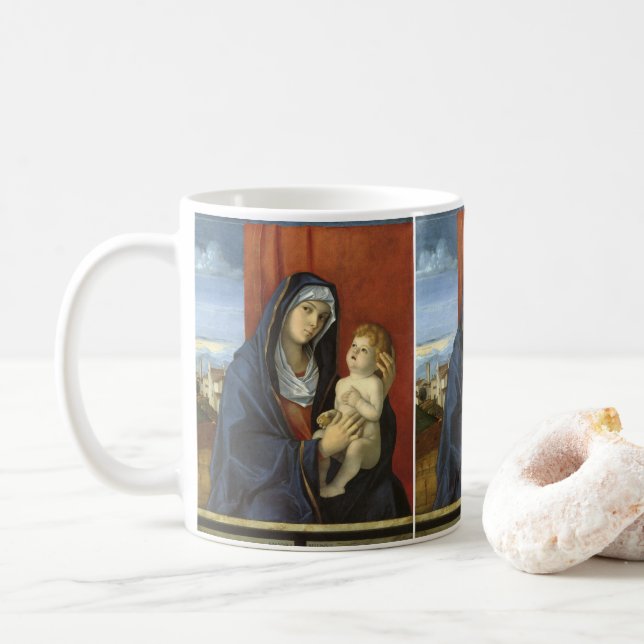 Taza De Café Madonna e hijo de Giovanni Bellini (Con donut)