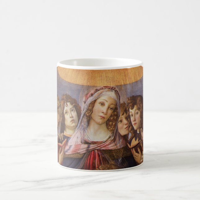 Taza De Café Madonna y niño con ángeles por Sandro Botticelli (Centro)
