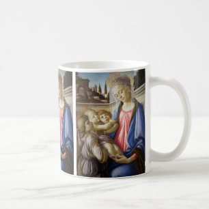 Taza De Café Madonna y Niño y Dos Ángeles por Botticelli
