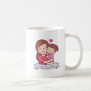 Taza De Café Madre abrazando a hijo, Te quiero mamá