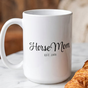 Taza De Café Madre de caballo con letra negra establecida