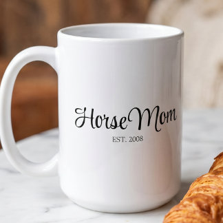 Taza De Café Madre de caballo con letra negra establecida