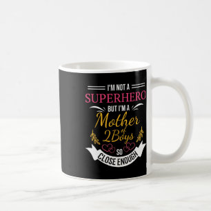 Taza De Café Madre De Dos Niños Tee Gracioso Para Mamá Con Dos
