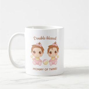 Taza De Café Madre de gemelos niñas bebés Café Mug