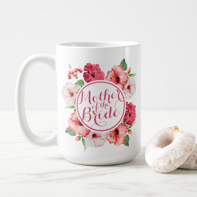 Taza De Café Madre de la novia Boda floral (Con donut)