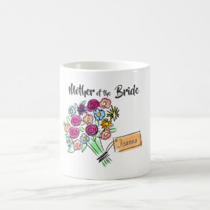 Taza De Café Madre de la novia en flores personalizadas
