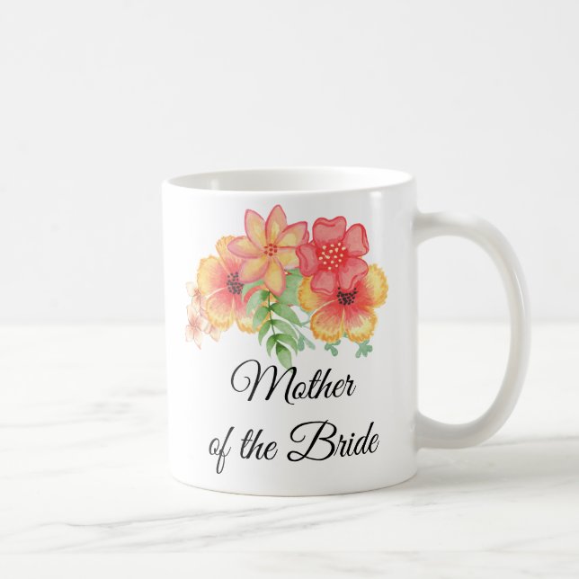 Taza De Café Madre de la novia Floral Bouquet Mug (Derecha)