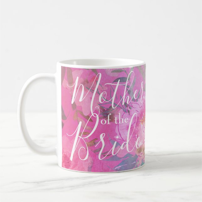 Taza De Café Madre de la novia floral rosa moderno (Izquierda)