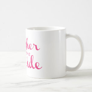 Taza De Café Madre de la novia guión retro rosado caliente sobr
