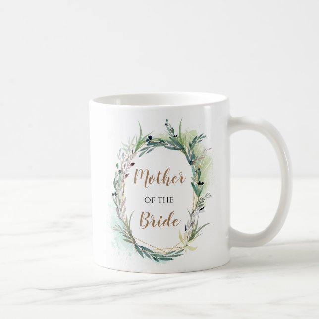 Taza De Café Madre de la novia/nombre/acuarela deja regalo (Derecha)