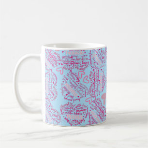 Taza De Café Madre de los corazones 01.Pink Lblue BG