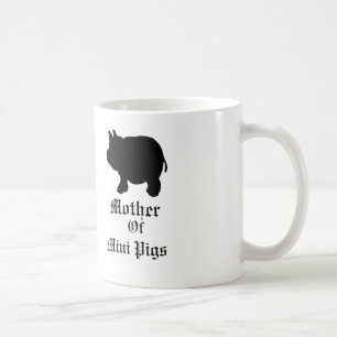Taza De Café Madre de los mini cerdos/con el mini cerdo negro