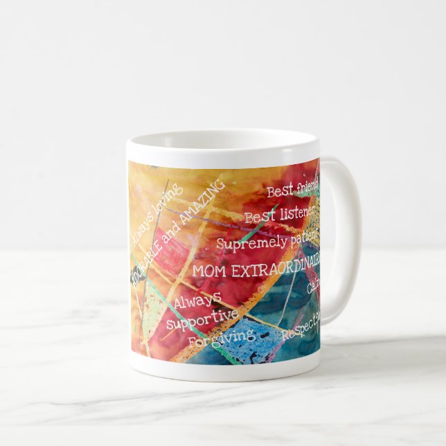 Taza De Café Madre de Moda elegante madre extraordinaria madre (Anverso derecho)