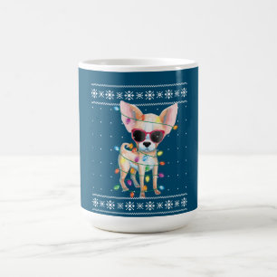 Taza De Café Madre de perro de Chihuahua Navidades suéter feo