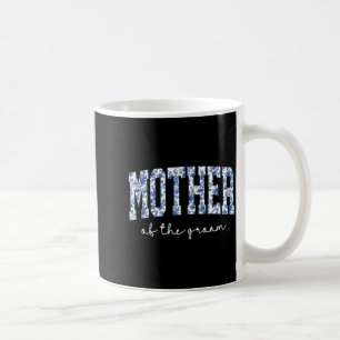 Taza De Café Madre del Novio Azul Floral Toile Coincidente