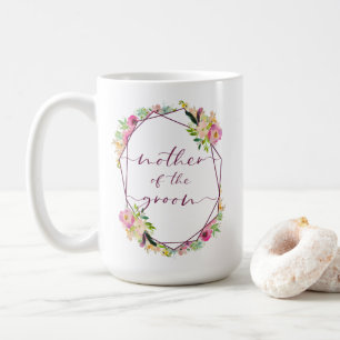 Taza De Café Madre del novio Blooming Chic Mint & Blush