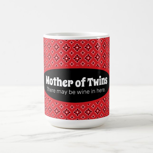 Taza De Café Madre divertida de gemelos café Bandana rojo (Centro)