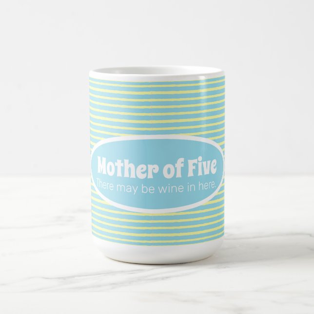 Taza De Café Madre divertida de la gran familia Pastel Stripe P (Centro)