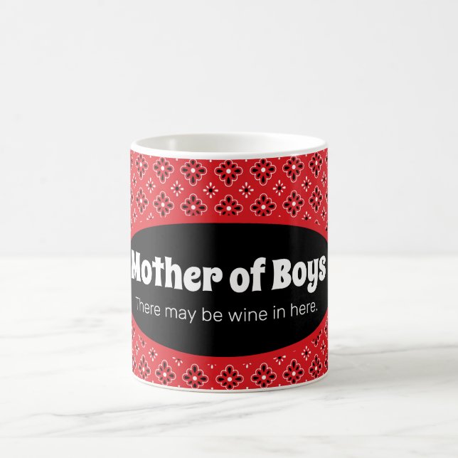 Taza De Café Madre divertida de los niños Café Bandana Rojo (Centro)
